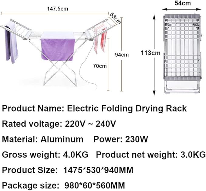 Elektrikli Isıtmalı Çamaşır Askılığı